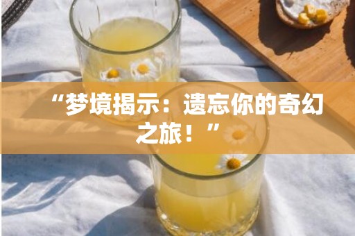 “梦境揭示：遗忘你的奇幻之旅！”