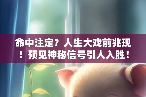 命中注定？人生大戏前兆现！预见神秘信号引人入胜！