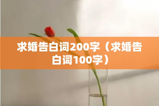求婚告白词200字（求婚告白词100字）