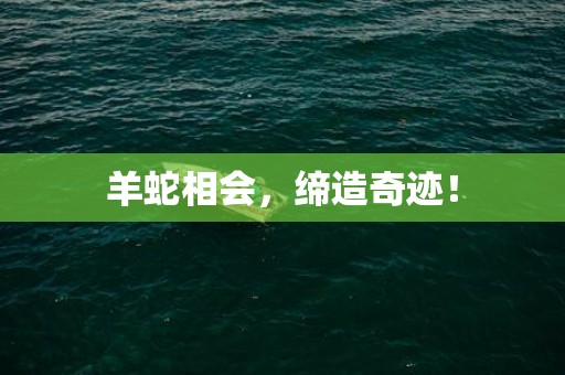 羊蛇相会，缔造奇迹！
