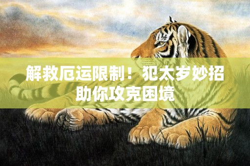 解救厄运限制！犯太岁妙招助你攻克困境