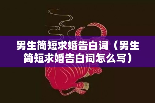男生简短求婚告白词（男生简短求婚告白词怎么写）