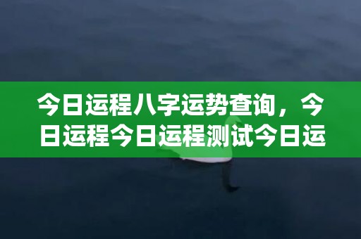今日运程八字运势查询，今日运程今日运程测试今日运程测算,易奇八字(今日运程每日运势)