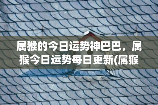 属猴的今日运势神巴巴，属猴今日运势每日更新(属猴的今日运势神巴巴)