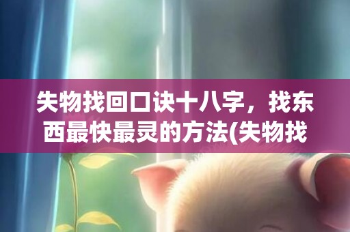 失物找回口诀十八字，找东西最快最灵的方法(失物找回口诀十八字图)