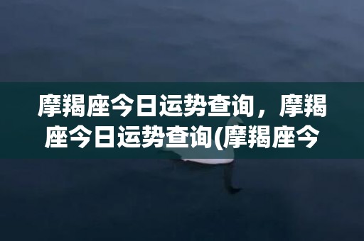 摩羯座今日运势查询，摩羯座今日运势查询(摩羯座今日运势查询男生)