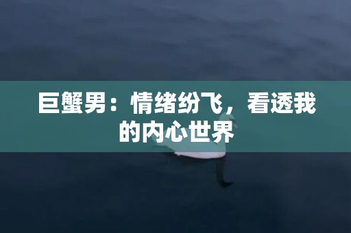 巨蟹男：情绪纷飞，看透我的内心世界