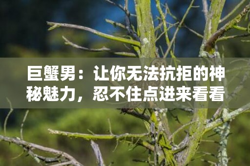 巨蟹男：让你无法抗拒的神秘魅力，忍不住点进来看看！