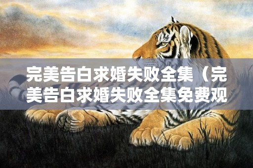 完美告白求婚失败全集（完美告白求婚失败全集免费观看）