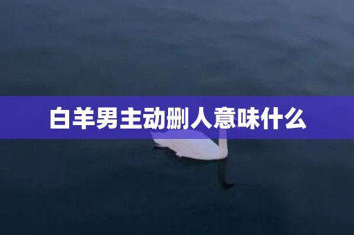 白羊男主动删人意味什么