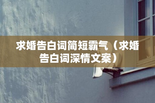 求婚告白词简短霸气（求婚告白词深情文案）