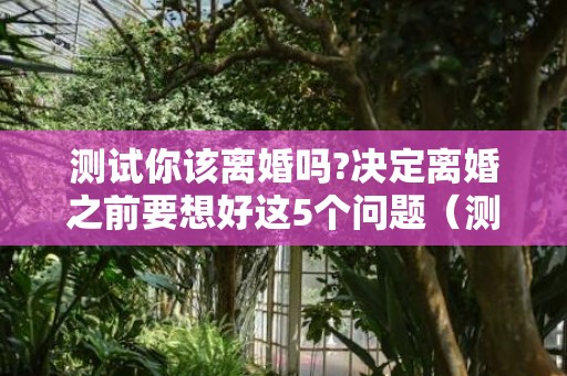 测试你该离婚吗?决定离婚之前要想好这5个问题（测试你该离婚吗）