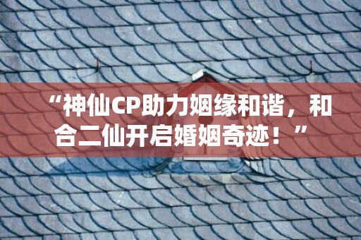 “神仙CP助力姻缘和谐，和合二仙开启婚姻奇迹！”