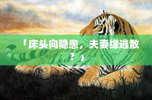 「床头向隐患，夫妻缘逃散？」