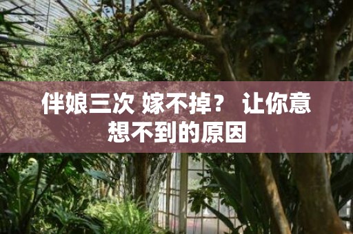 伴娘三次 嫁不掉？ 让你意想不到的原因