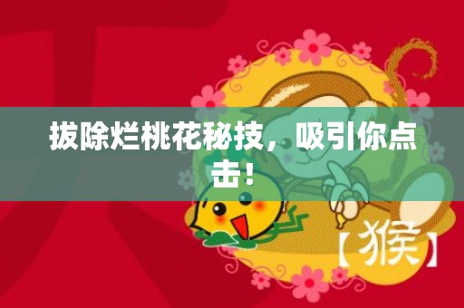拔除烂桃花秘技，吸引你点击！