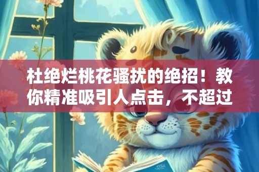 杜绝烂桃花骚扰的绝招！教你精准吸引人点击，不超过70字