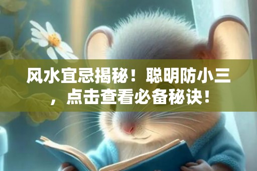风水宜忌揭秘！聪明防小三，点击查看必备秘诀！