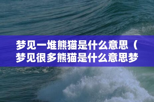 梦见一堆熊猫是什么意思（梦见很多熊猫是什么意思梦见熊猫是什么意思是什么）