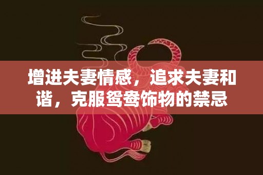 增进夫妻情感，追求夫妻和谐，克服鸳鸯饰物的禁忌