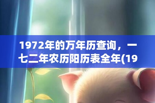 1972年的万年历查询，一七二年农历阳历表全年(1972年的万年历表)