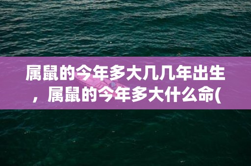 属鼠的今年多大几几年出生，属鼠的今年多大什么命(属鼠的今年多大了2022)