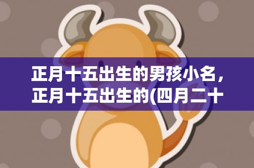 正月十五出生的男孩小名，正月十五出生的(四月二十三出生的男孩命运)