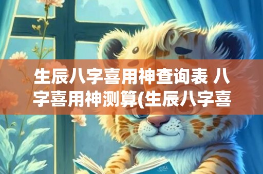 生辰八字喜用神查询表 八字喜用神测算(生辰八字喜用神查询表免费)