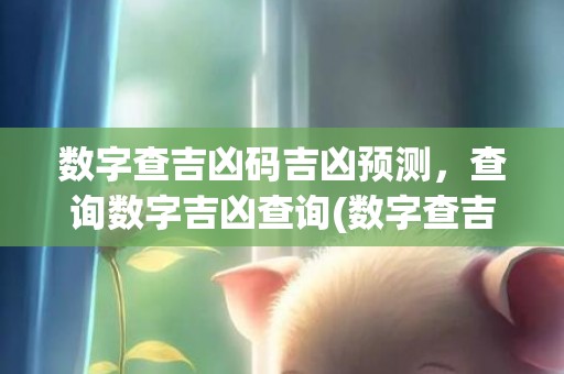 数字查吉凶码吉凶预测，查询数字吉凶查询(数字查吉凶码吉凶预测)