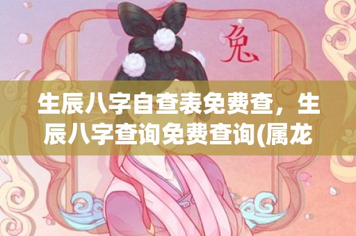 生辰八字自查表免费查，生辰八字查询免费查询(属龙人生辰八字自查表)