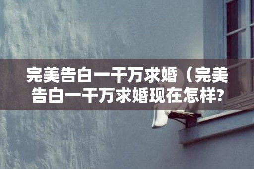完美告白一干万求婚（完美告白一干万求婚现在怎样?）