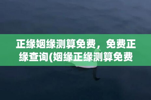 正缘姻缘测算免费，免费正缘查询(姻缘正缘测算免费)