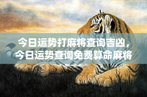 今日运势打麻将查询吉凶，今日运势查询免费算命麻将(今日运势打麻将查询)
