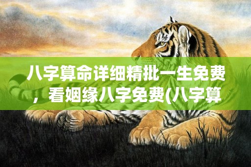 八字算命详细精批一生免费，看姻缘八字免费(八字算命详细精批一生免费)