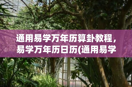 通用易学万年历算卦教程，易学万年历日历(通用易学万年历全本)