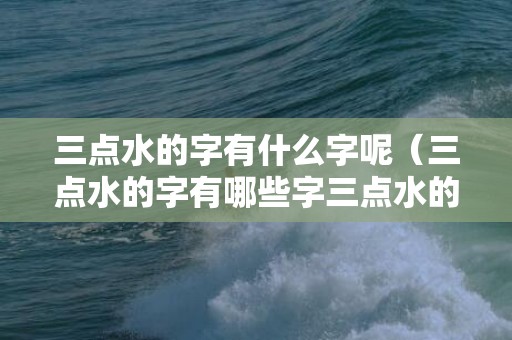 三点水的字有什么字呢（三点水的字有哪些字三点水的字1000个）