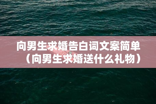向男生求婚告白词文案简单（向男生求婚送什么礼物）