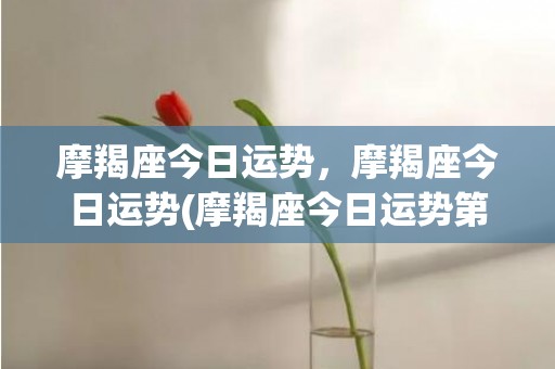 摩羯座今日运势，摩羯座今日运势(摩羯座今日运势第一星座网)