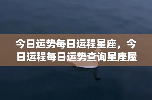 今日运势每日运程星座，今日运程每日运势查询星座屋(属鼠女今日运势每日运程)