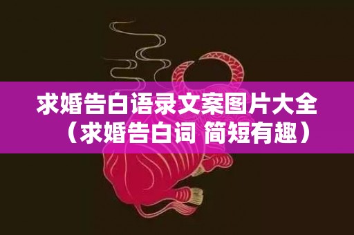 求婚告白语录文案图片大全（求婚告白词 简短有趣）
