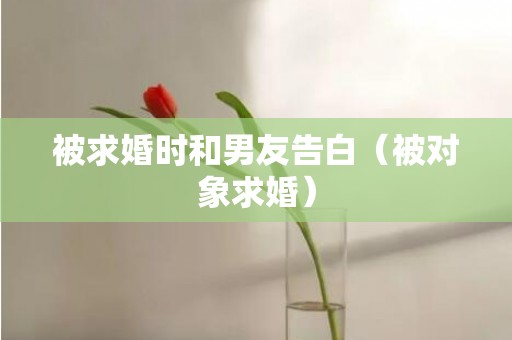 被求婚时和男友告白（被对象求婚）