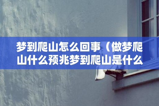 梦到爬山怎么回事（做梦爬山什么预兆梦到爬山是什么预兆）
