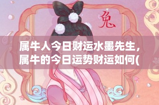 属牛人今日财运水墨先生，属牛的今日运势财运如何(属牛人今日财运水墨先生是几月份)