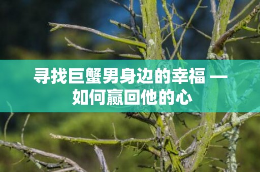 寻找巨蟹男身边的幸福 — 如何赢回他的心