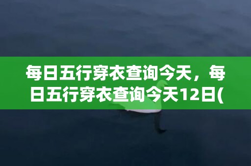 每日五行穿衣查询今天，每日五行穿衣查询今天12日(每日五行穿衣查询今天财运五月22)