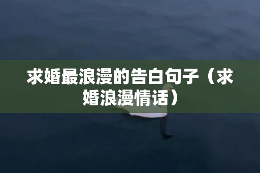 求婚最浪漫的告白句子（求婚浪漫情话）