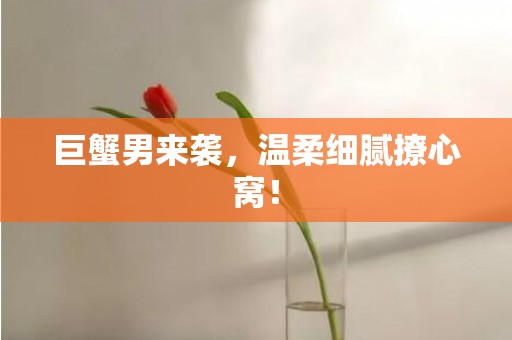 巨蟹男来袭，温柔细腻撩心窝！