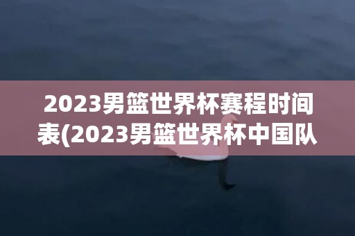 2023男篮世界杯赛程时间表(2023男篮世界杯中国队)