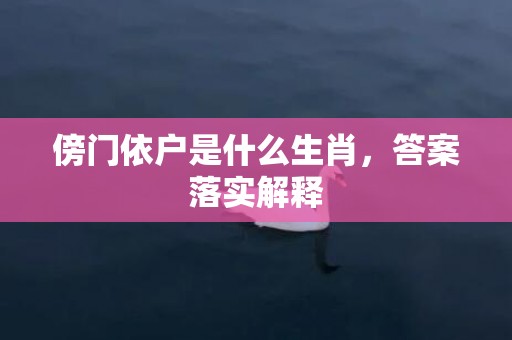 傍门依户是什么生肖，答案落实解释