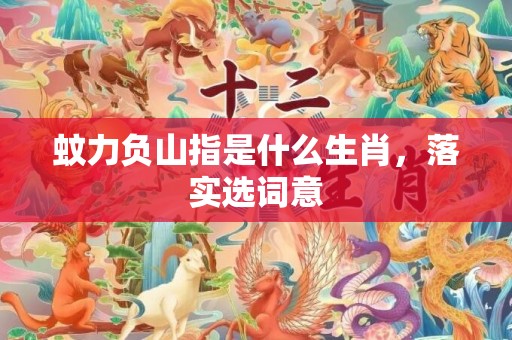 蚊力负山指是什么生肖，落实选词意